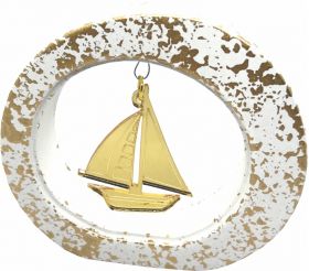 Μπομπονιέρα Κεραμικό με Κρεμαστό Plexi Glass 39017 Χονδρική Γάμος Βάπτιση